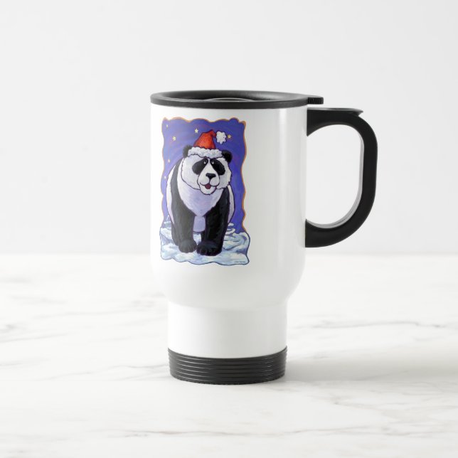 Panda Bear Christmas Travel Mug (Right)