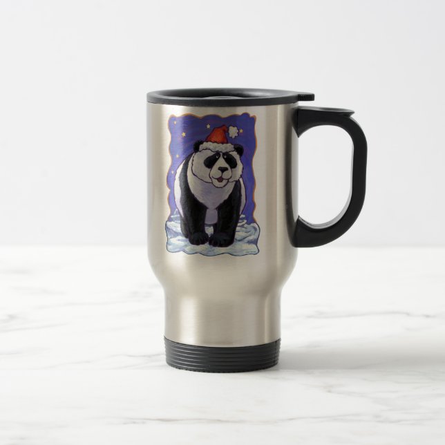 Panda Bear Christmas Travel Mug (Right)