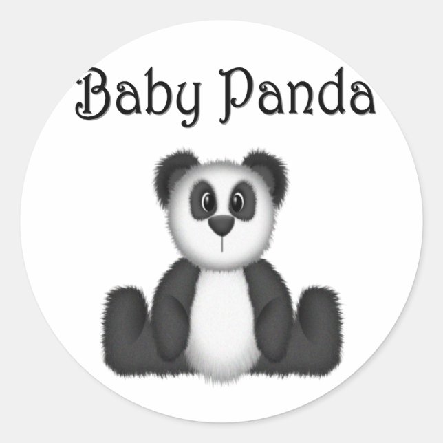 Panda Bear Classic Round Sticker (Front)