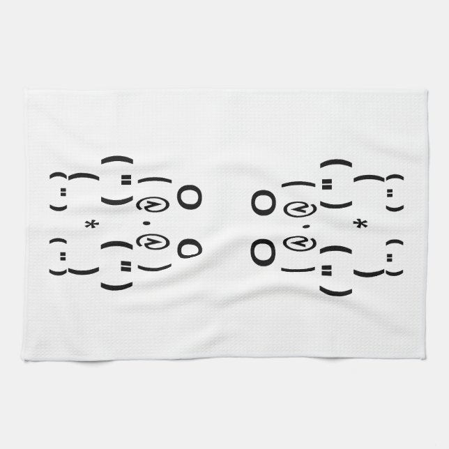 Panda Bear Computer Symbol Tea Towel (Horizontal)