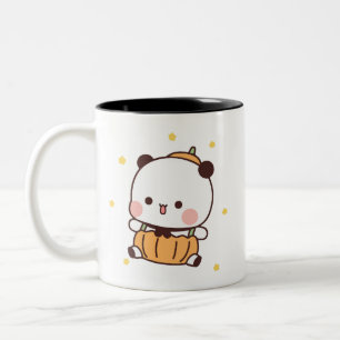 Panda bear couple, Cute bubu and dudu hugs love Two-Tone Coffee Mug