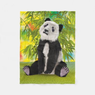 Panda Bear Cub Fleece Blanket