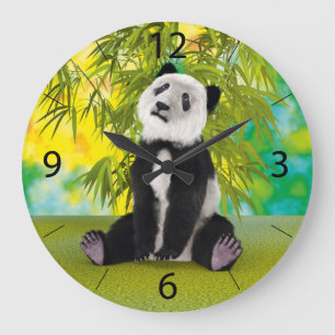 Panda Bear Cub Large Clock