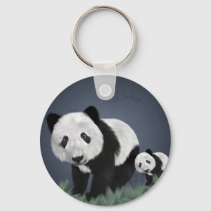 panda bear cute cuddly animal black white sweet key ring