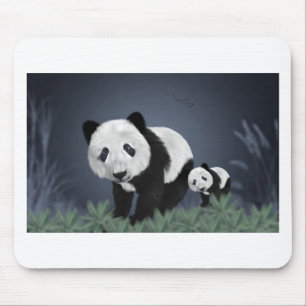 panda bear cute cuddly animal black white sweet mouse mat