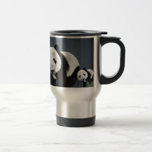 panda bear cute cuddly animal black white sweet travel mug