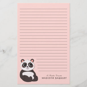 Panda Bear Cute Kid's Stationery