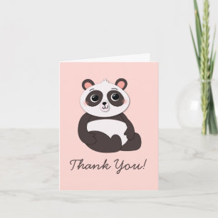 Panda Bear Cute Kid's Thank You Stationary Cards