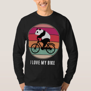 Panda Bear Cyclist Funny Bike Bear Girl Giant Pand T-Shirt
