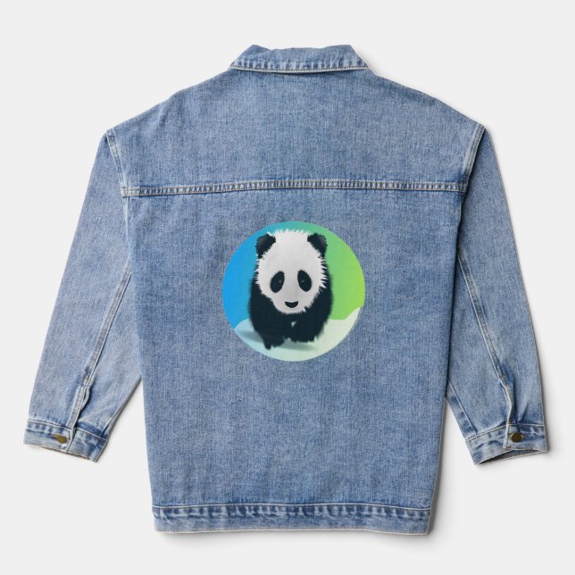 Panda Bear Denim Jacket (Back)