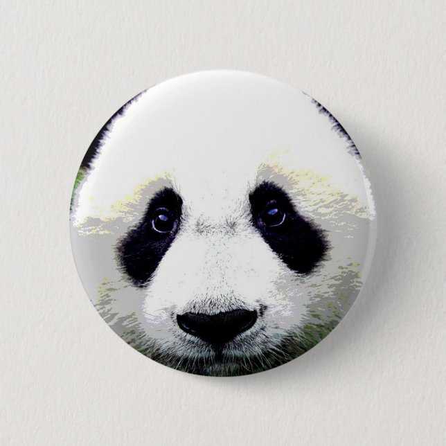 Panda Bear Eyes Pinback Button (Front)
