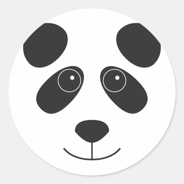 Panda Bear Face Classic Round Sticker (Front)