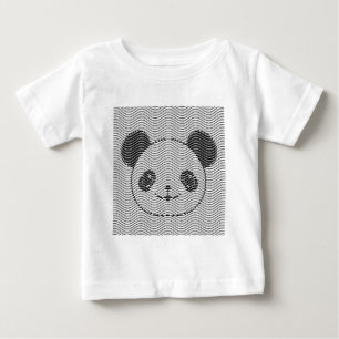 Panda Bear Face On Wave Pattern Baby T-Shirt