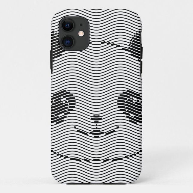 Panda Bear Face On Wave Pattern Case-Mate iPhone Case (Back)