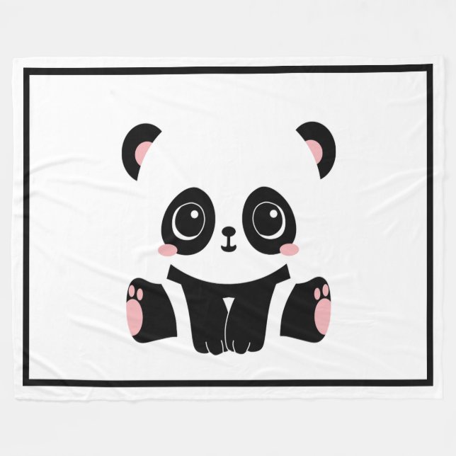 Panda Bear Fleece Blanket (Front (Horizontal))