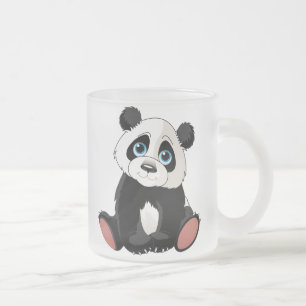 Panda Bear Frosted Glass Coffee Mug