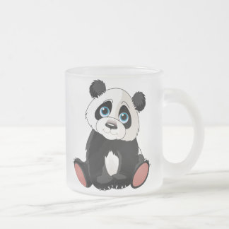 Panda Bear Frosted Glass Coffee Mug