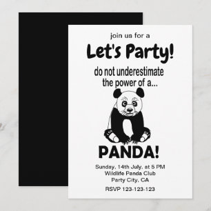 Panda Bear Funny Cute Animal Panda Invitation