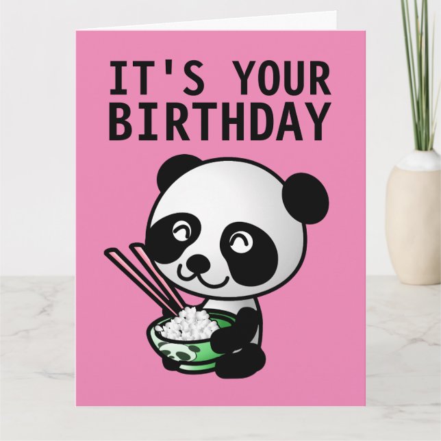 PANDA BEAR FUNNY CUTE BIRTHDAY CARD (Front)