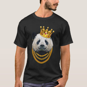 Panda Bear Gangster Golden Crown King T-Shirt