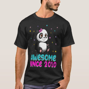 Panda Bear Girl Birthday Love Awesome Since 2010 T-Shirt