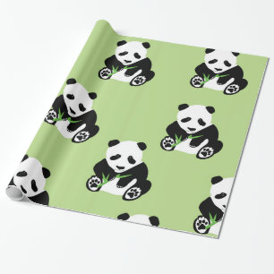 Panda Bear Glossy Wrapping Paper