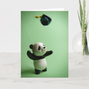Panda Bear Graduation Cap Throw Card