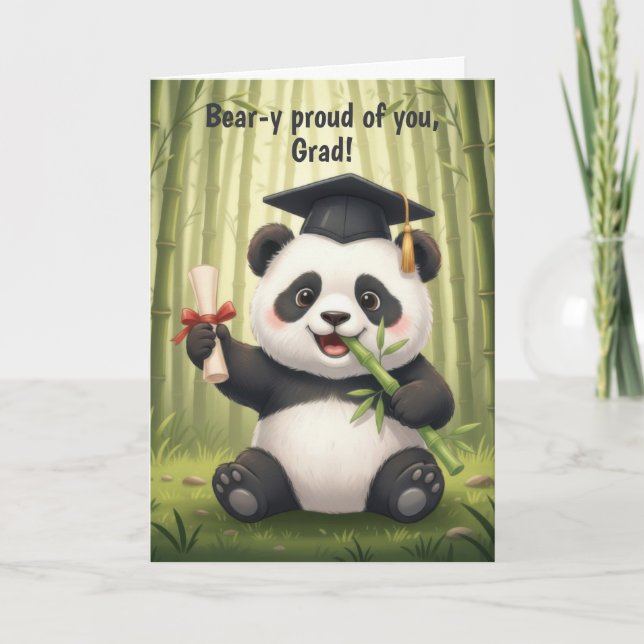Panda Bear Graduation Card (Front)