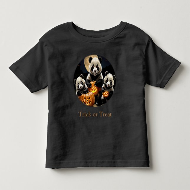 Panda Bear Halloween Toddler T-Shirt (Front)