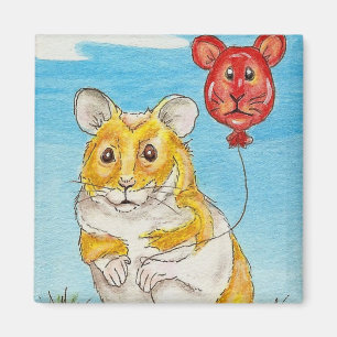 Panda Bear Hamster Balloon Art Magnet