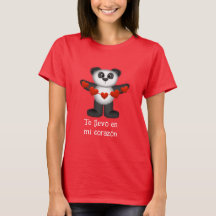  Panda Bear Holding String of Red Hearts Spanish 