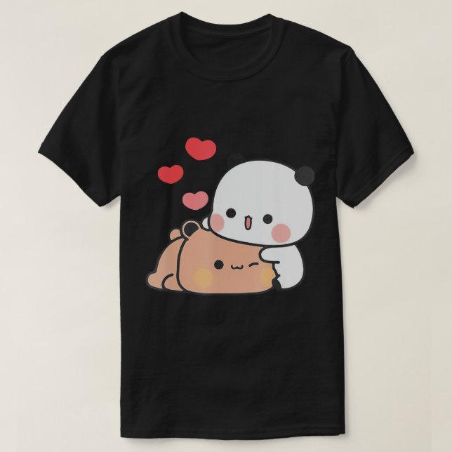 Panda Bear Hug Bubu Dudu Valentines Day's Fun Idea T-Shirt (Design Front)