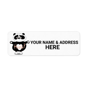 PANDA BEAR HUG RETURN ADDRESS LABELS