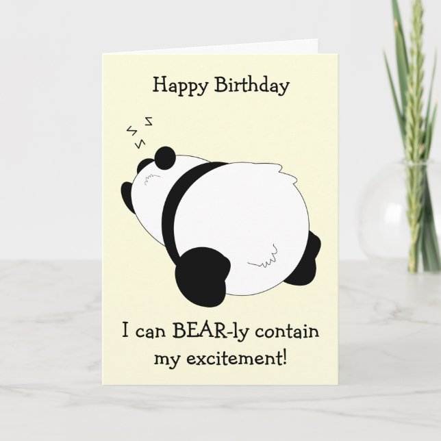 Panda Bear Humourous Birthday Card (Front)