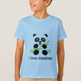 Panda Bear I love PANDAS Tshirt