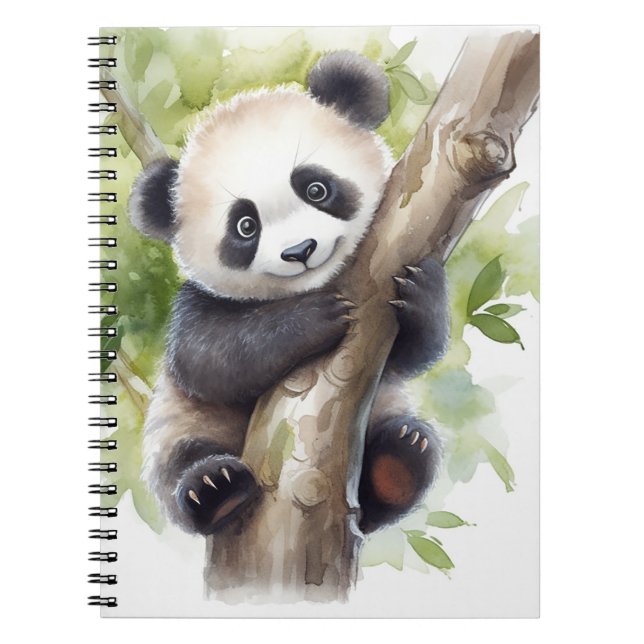 Panda Bear In Bamboo Tree Notebook (Front)