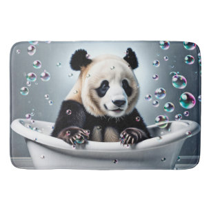 Panda Bear In Bubble Bath Mat