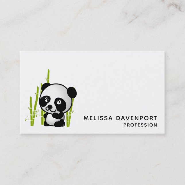 Panda bear in his little bamboo grove business car business card (Front)