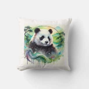 Panda Bear in Serenity22 200824AREF117 - Watercolo Cushion
