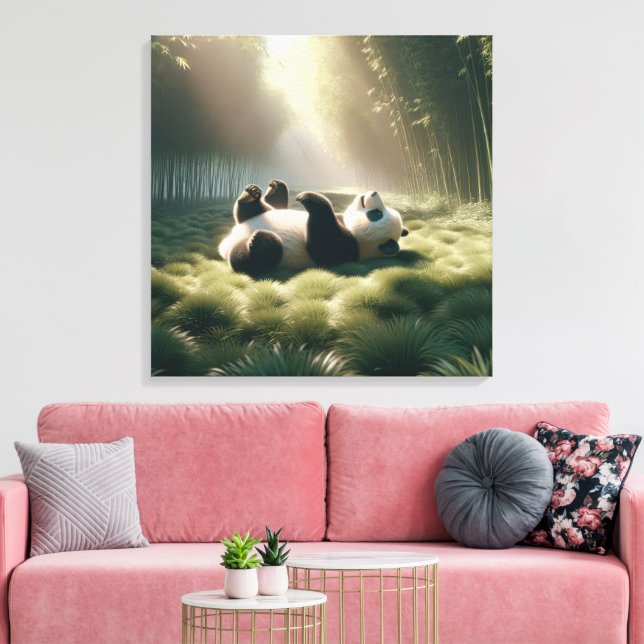 Panda Bear In Sunshine  Canvas Print (Insitu(LivingRoom))