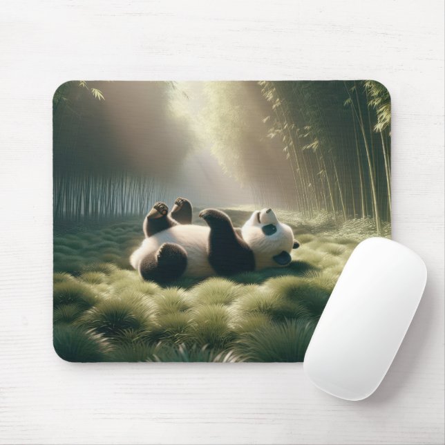 Panda Bear In Sunshine Mouse Mat (With Mouse)