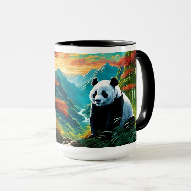 Panda Bear in the clouds Mug (Front Right)