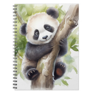 Panda Bear In Tree Notebook