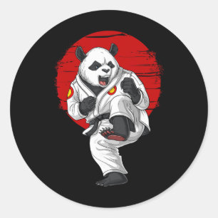 Panda Bear Karate Kickboxing Muay Thai Martial Art Classic Round Sticker