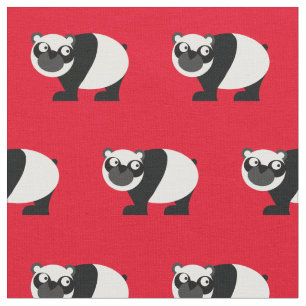 Panda Bear Kid Baby Nursery Red Fabric