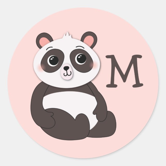 Panda Bear Kid's Cute Name Envelope Seal Stickers (Front)