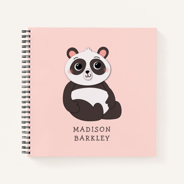 Panda Bear Kid's Cute Notebook (Front)