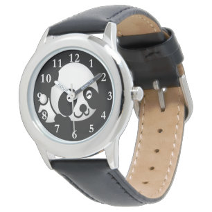 Panda Bear Kid's Stainless Steel Leather Watch