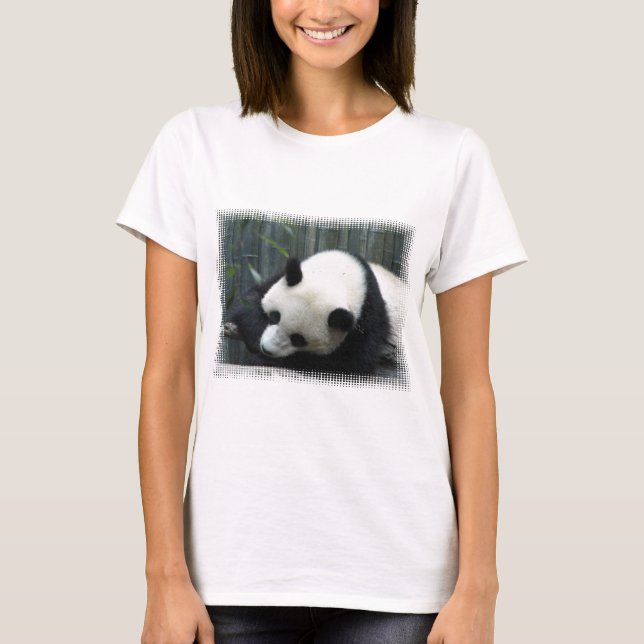 Panda Bear Ladies Fitted T-Shirt (Front)