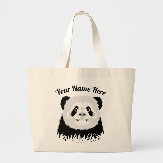 Panda Bear Large Tote Bag (Front)